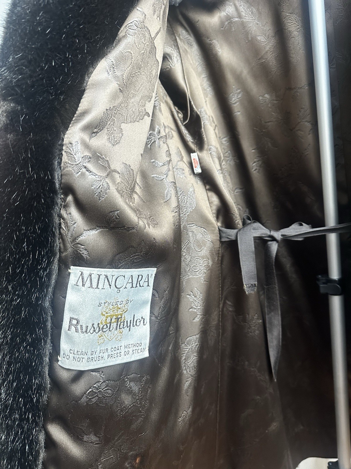 Vintage Mincara Russel Taylor Faux Fur Coat. Dark Brown, Sm/Med. Mid-length