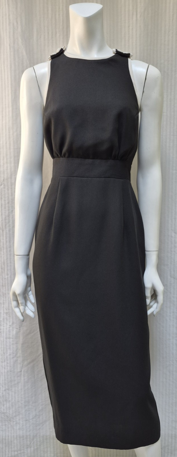 Vintage 1990’s DATIANI Black White Trim Button Back Dress – Size XS/S – EUC