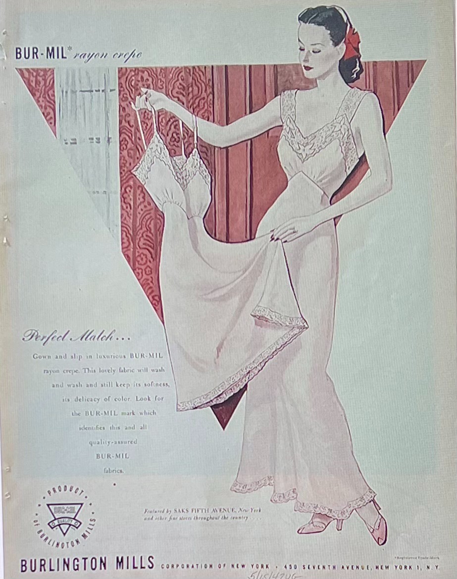 Vintage 1940’s Saab Lingerie Gown Bur-Mil Quality Best Co.5th Ave New York Small