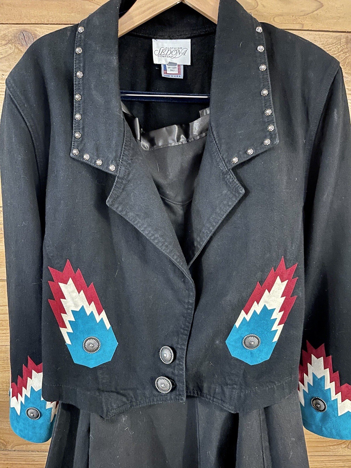 Vintage Sedona Western Cowgirl Aztec Southwest Jacket And Skirt Suit Set Size M