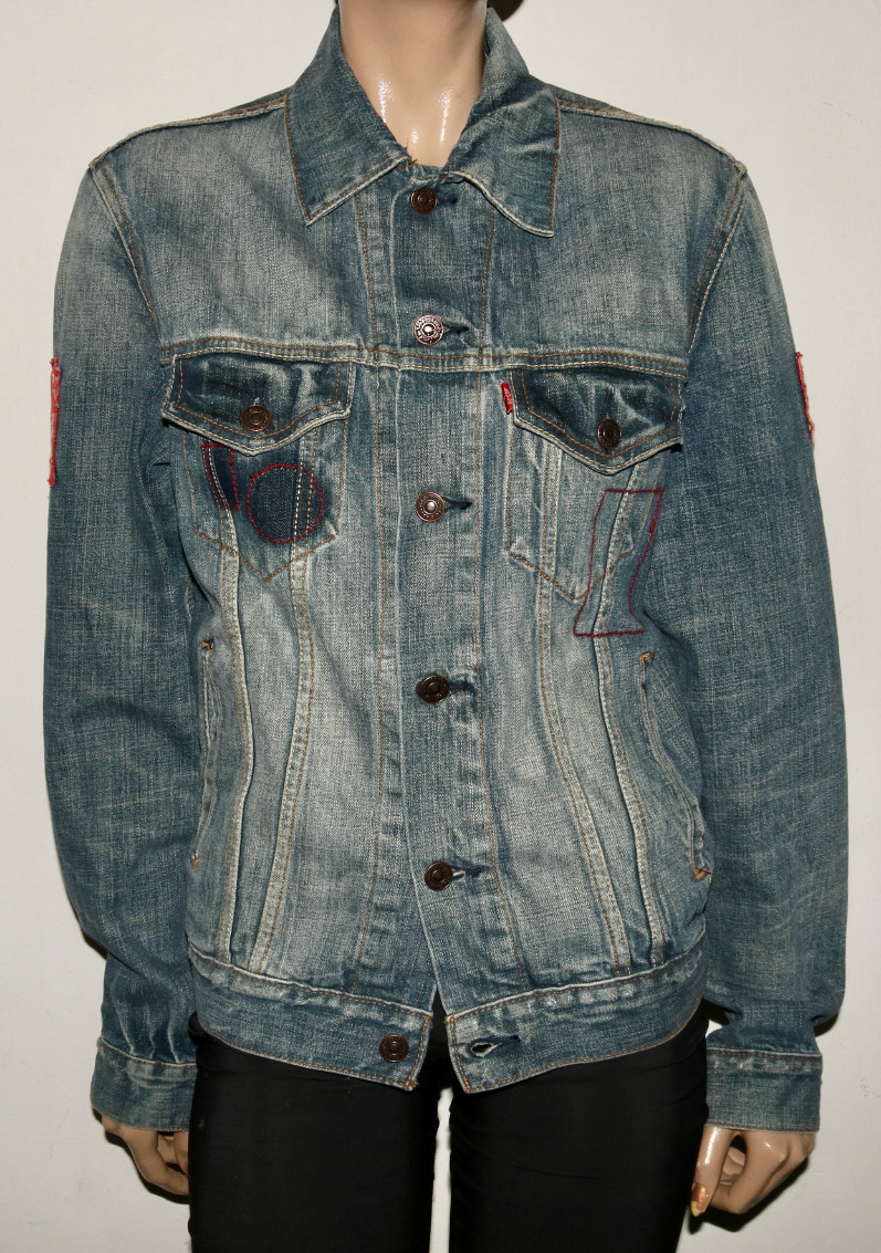 Levi’s Trucker Jacket with 13 Se7en print and various patches and distressing S