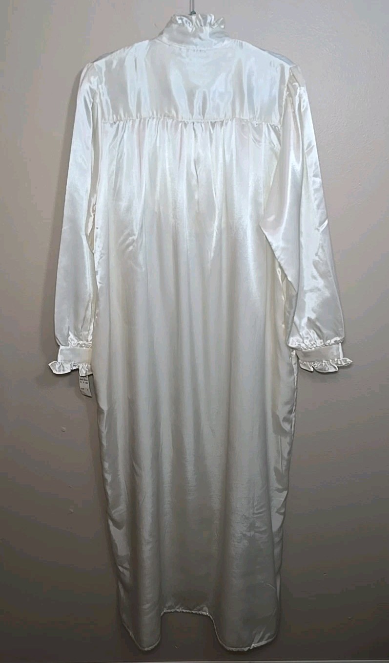 Vintage Allison Smith Satin Nightgown With Flannel Lining Womens Size 14 New…