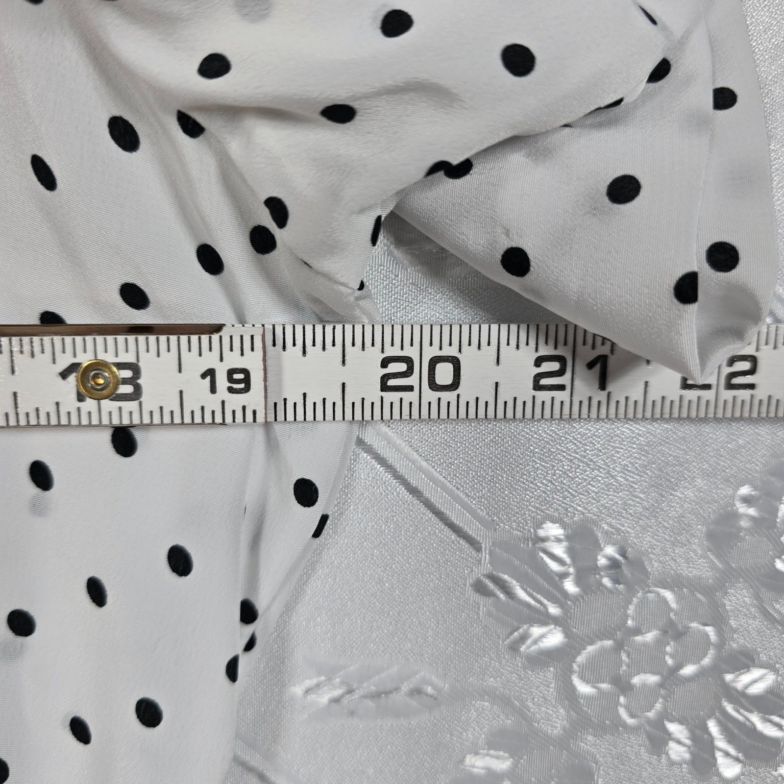 Vintage VLP Petites Polka Dot Dress White Black Belted ILGWU Made in USA Size 14