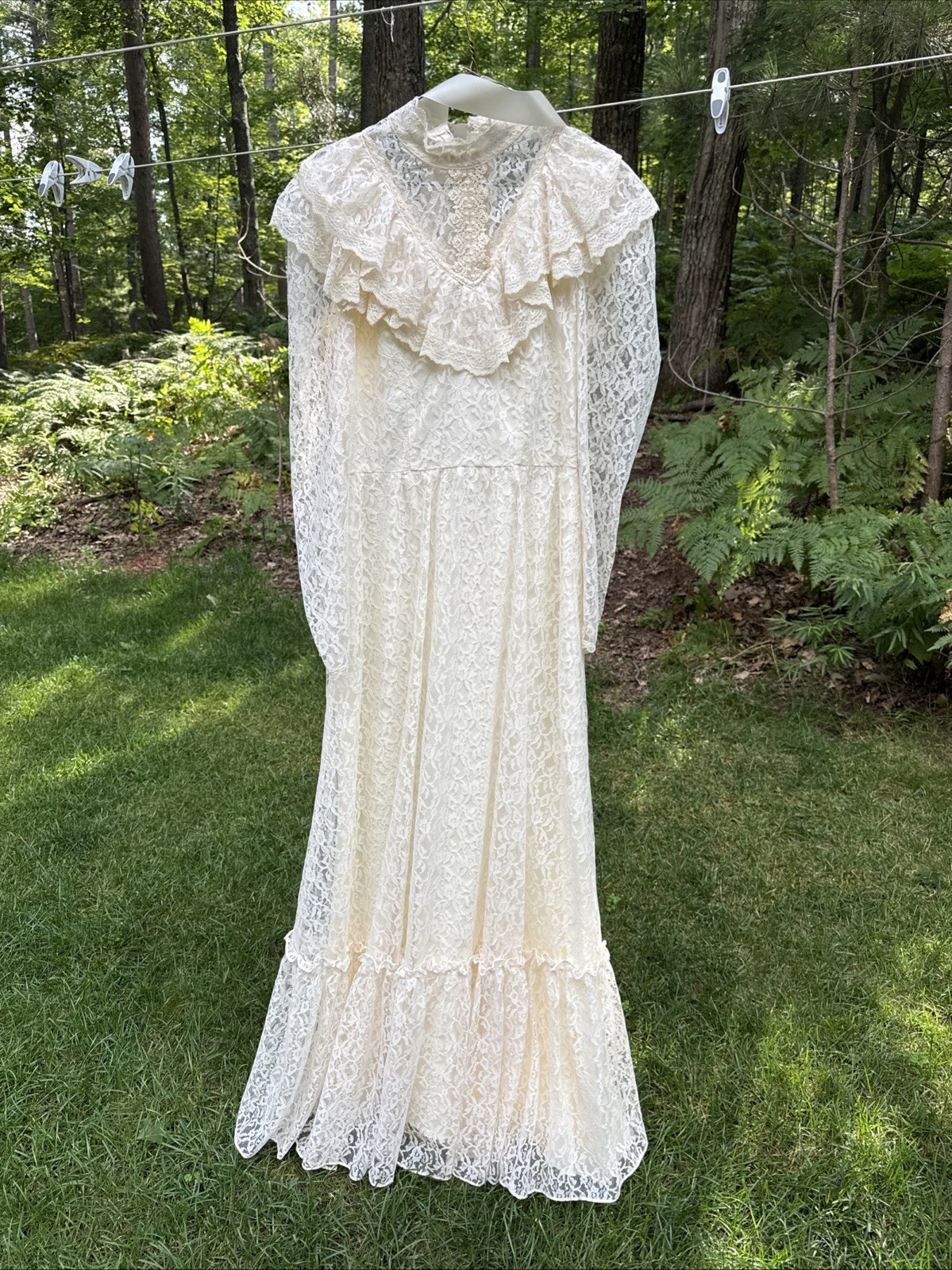 Vintage CANDI JONES California Lace Edwardian Victorian Boho Wedding Dress