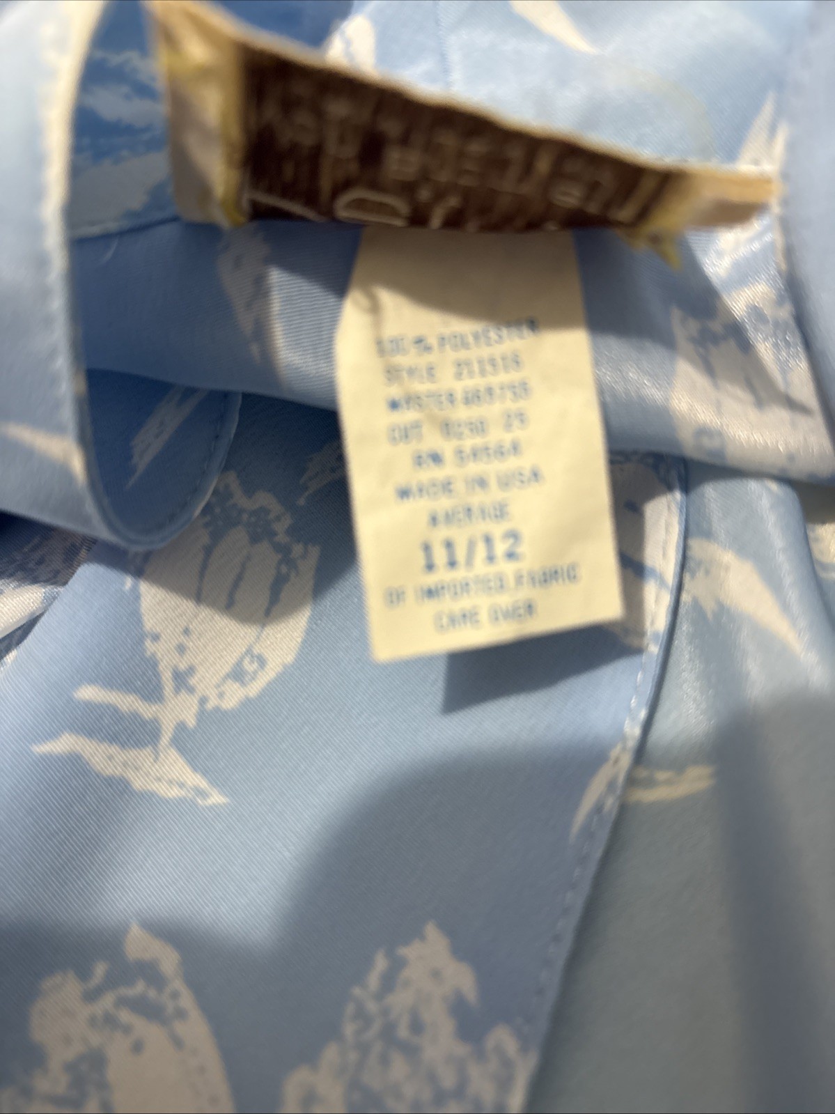 Vintage Pellini by Von Bramlett Blue White floral dress Buttons Pockets Sz M