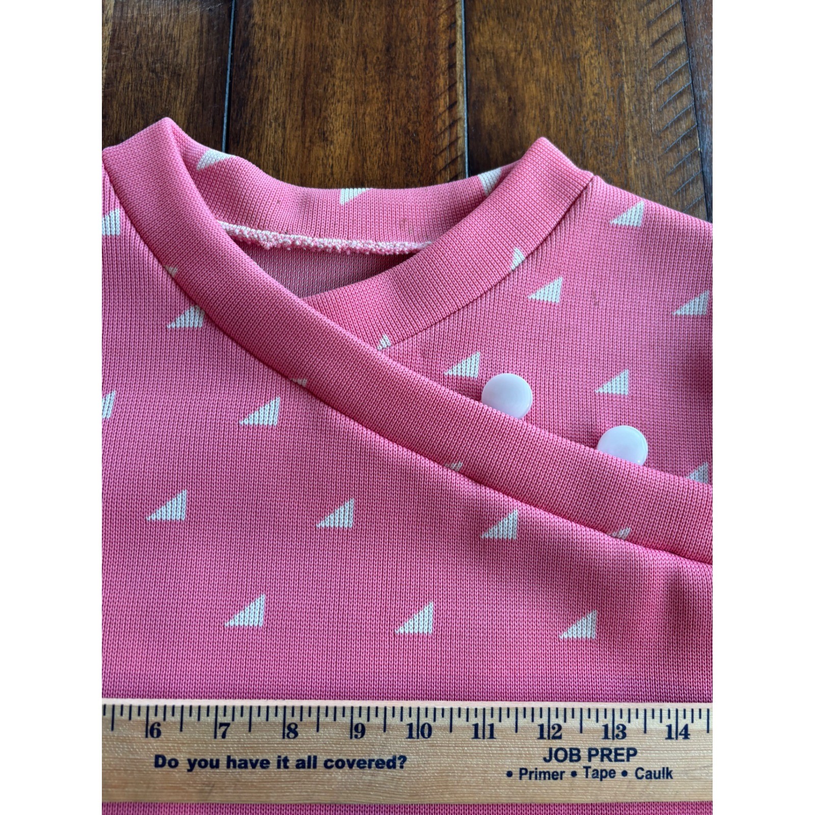 Vintage Pink Geometric Knit Skirt Set Asymmetrical Button Top Midi Skirt Small