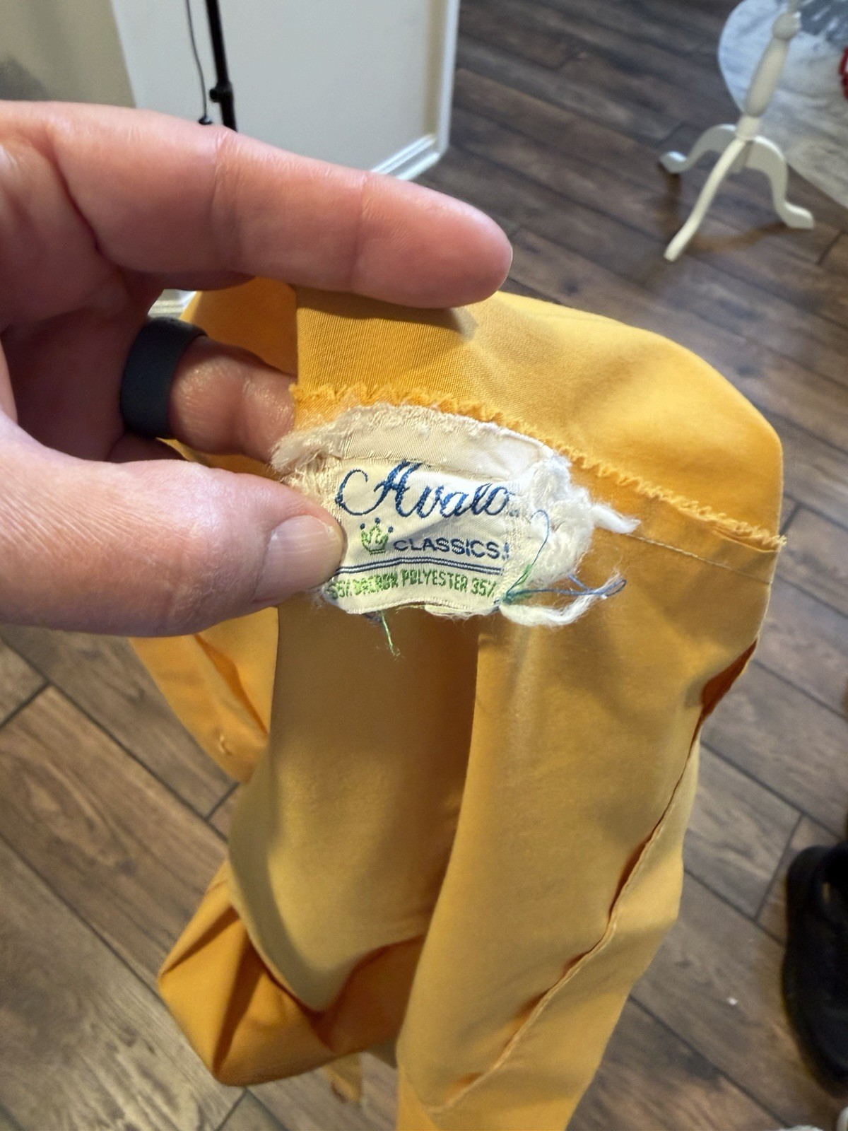 Vintage Avalo Small Mustard Yellow Smocked Crochet Boho Blouse Cottage Core Top