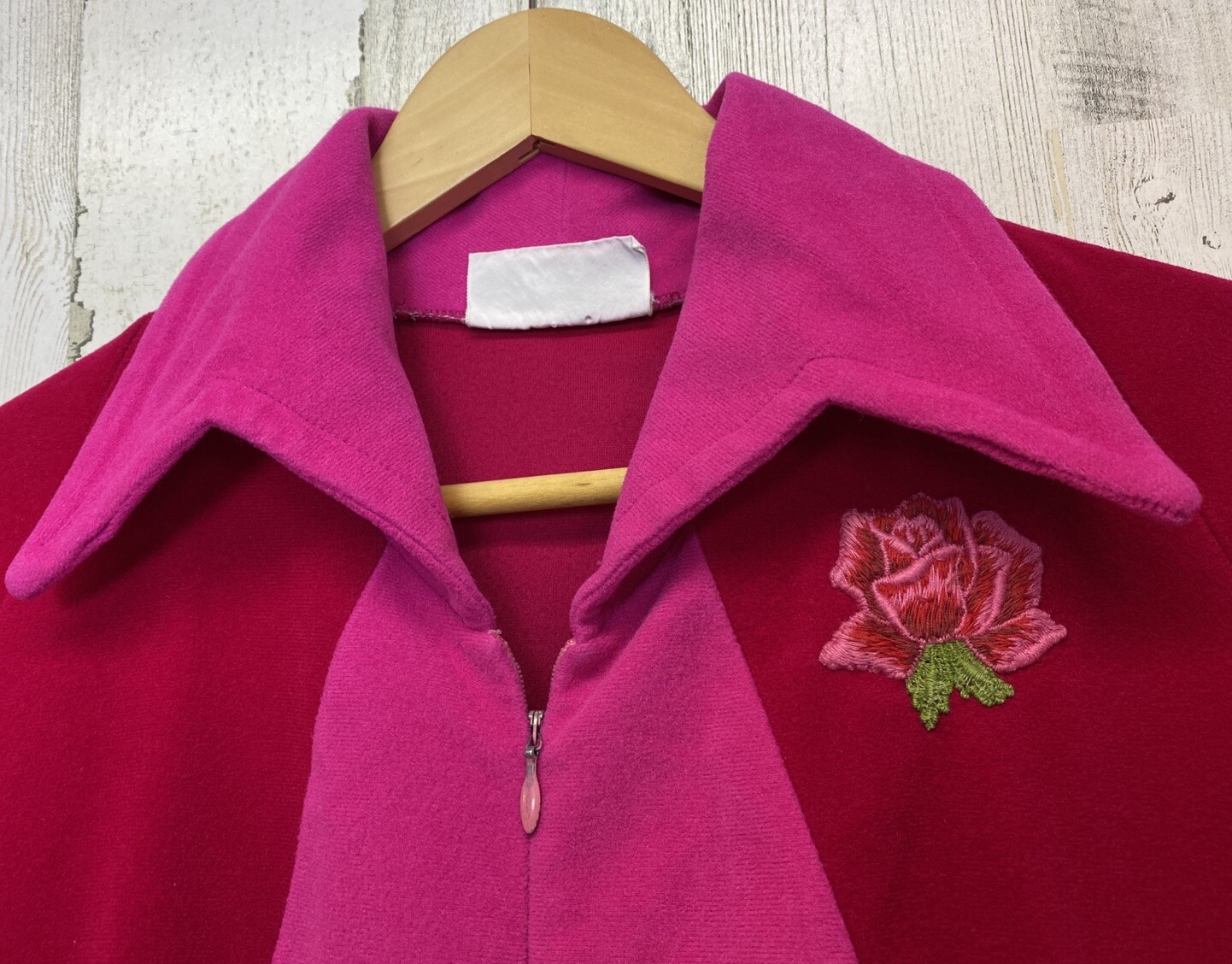 Vtg At Home Wear by Van Raalte House Coat Robe Velvety Feel Colorblock Sz 8