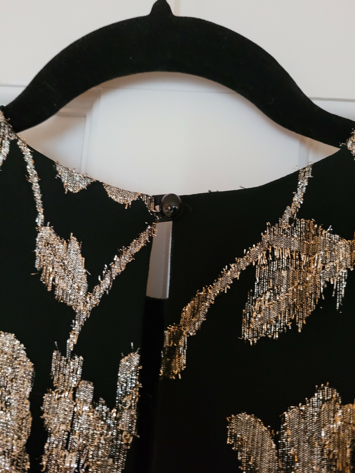 Vintage P.C.F Petite Size 12 by Donald Curtis 80-90’s Black Gold Blouse Top USA