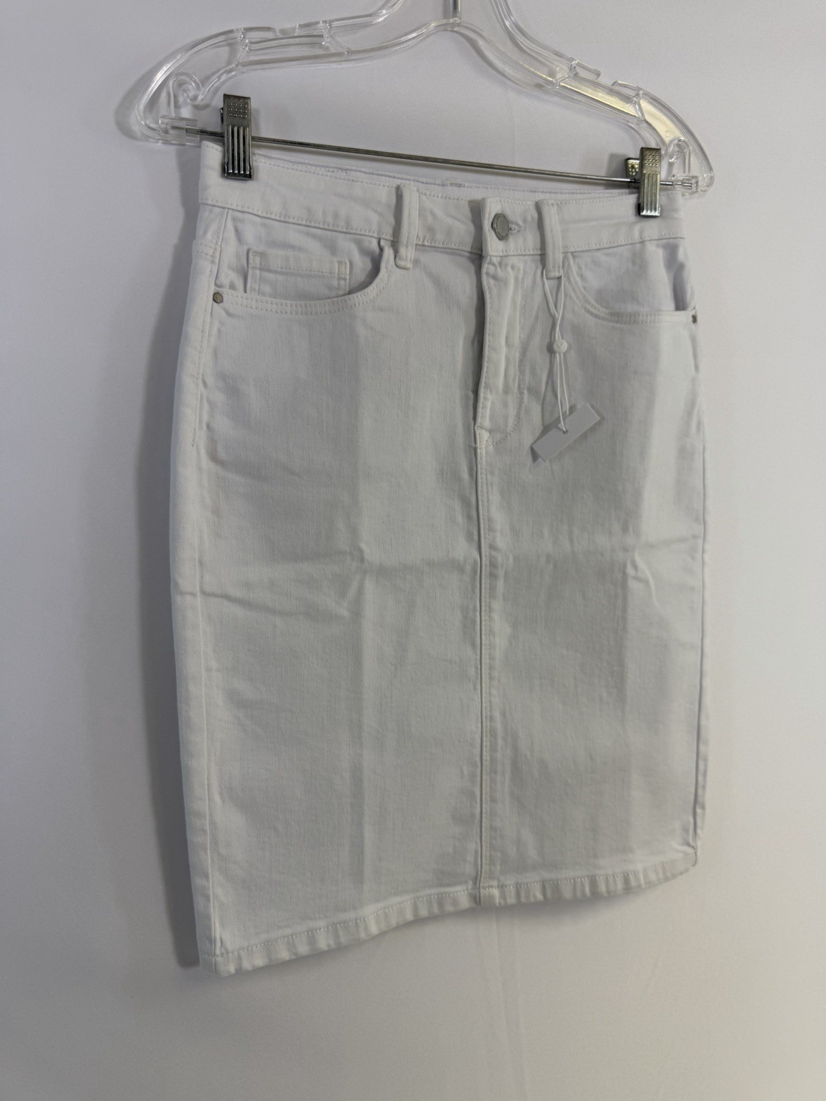 Vila White Denim Skirt Sz S NWT Capsule Closet Staple Casual Preppy Coastal Boho