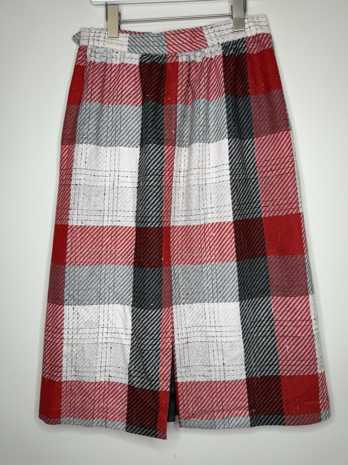 Vintage By Manor House Christmas Plaid Midi Skirt Womens Size 12 80s 90s H