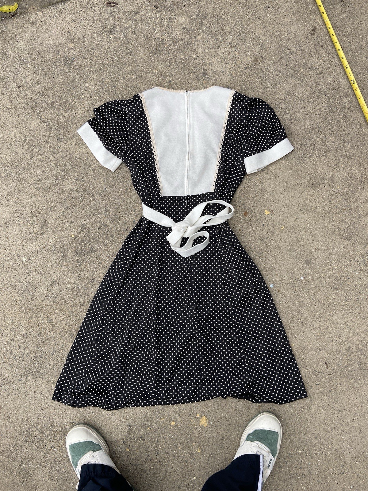 1960s Aldens Fashions Chicago black and white polka dot dress