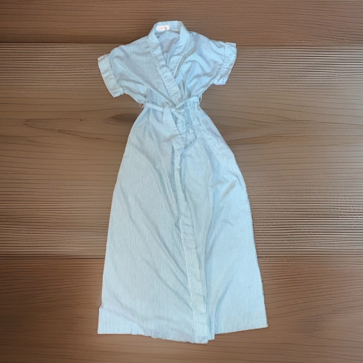 Vintage A Royal robe Women’s Robe Size S Short Sleeve Striped Blue White Long