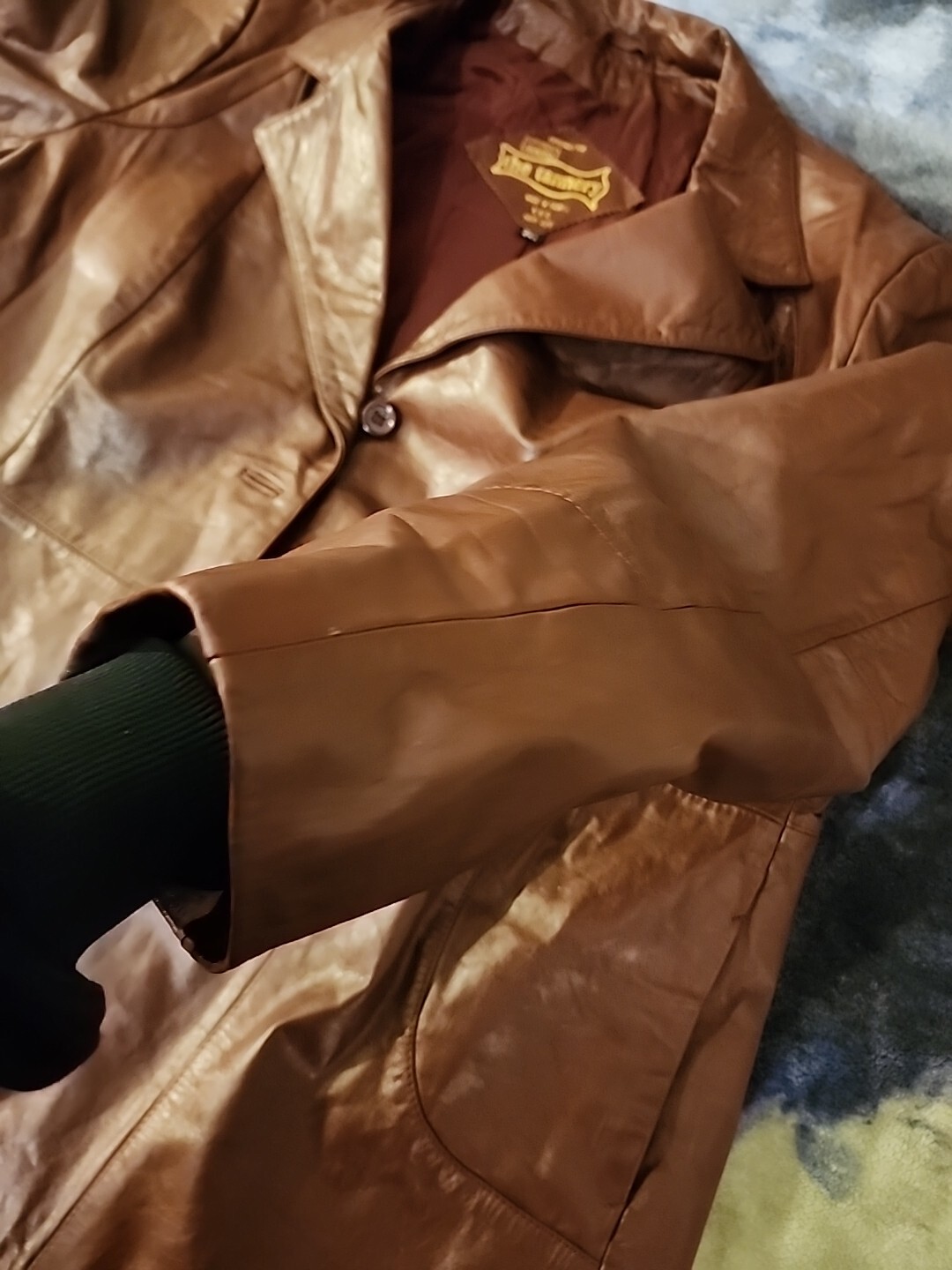 Vintage Montgomery Ward The Tannery Leather Jacket Blazer Lined 24 1/2 US M/L