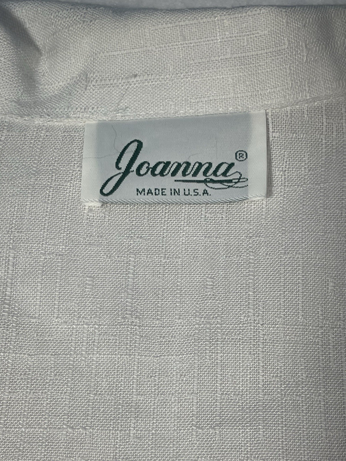 Vintage Joanna USA White Linen Look Open Front Blazer Jacket Lightweight Career
