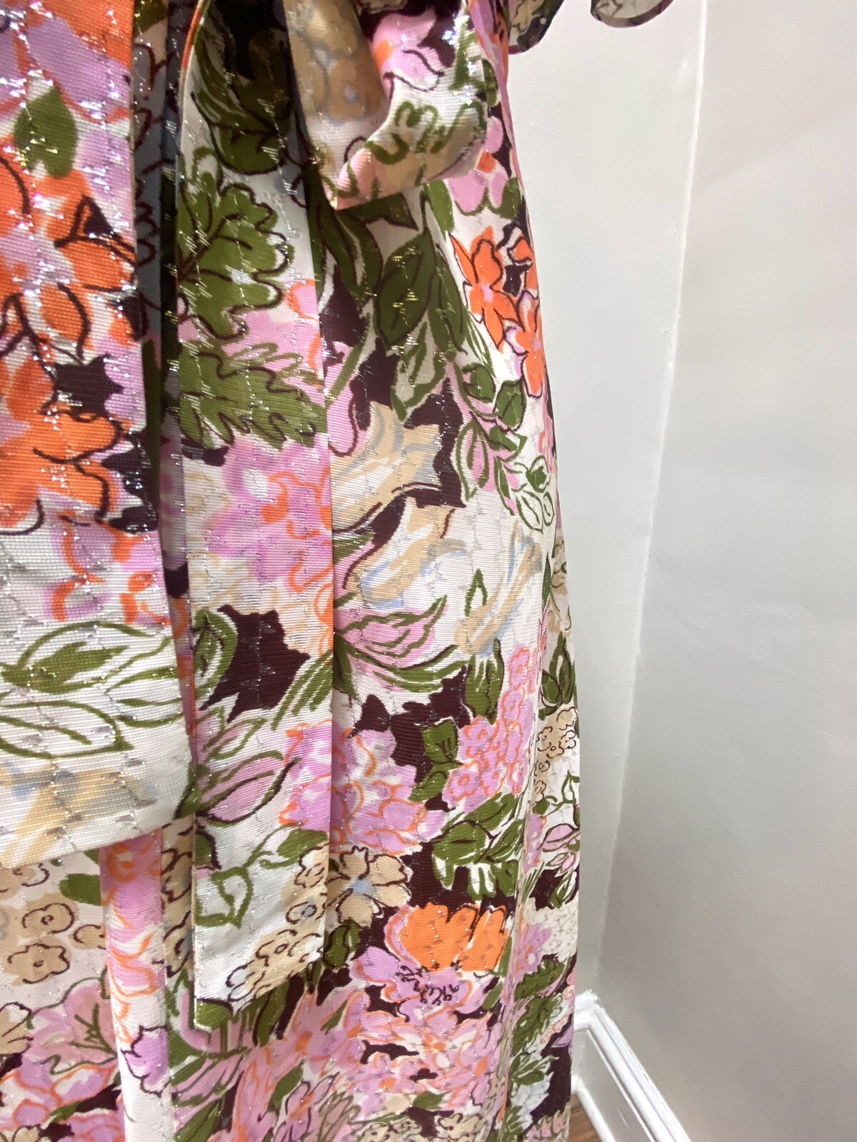 Vintage 1970s Candi Jones California Dress Colorful Groovy Floral Midi Sz 13 S/M