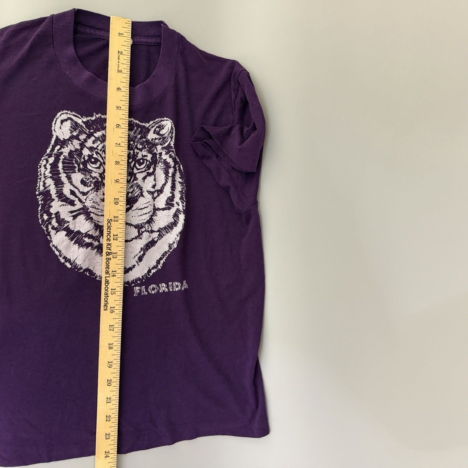 Vintage 80s Screen Stars Women S Purple Florida Tiger T-Shirt USA Single Stitch