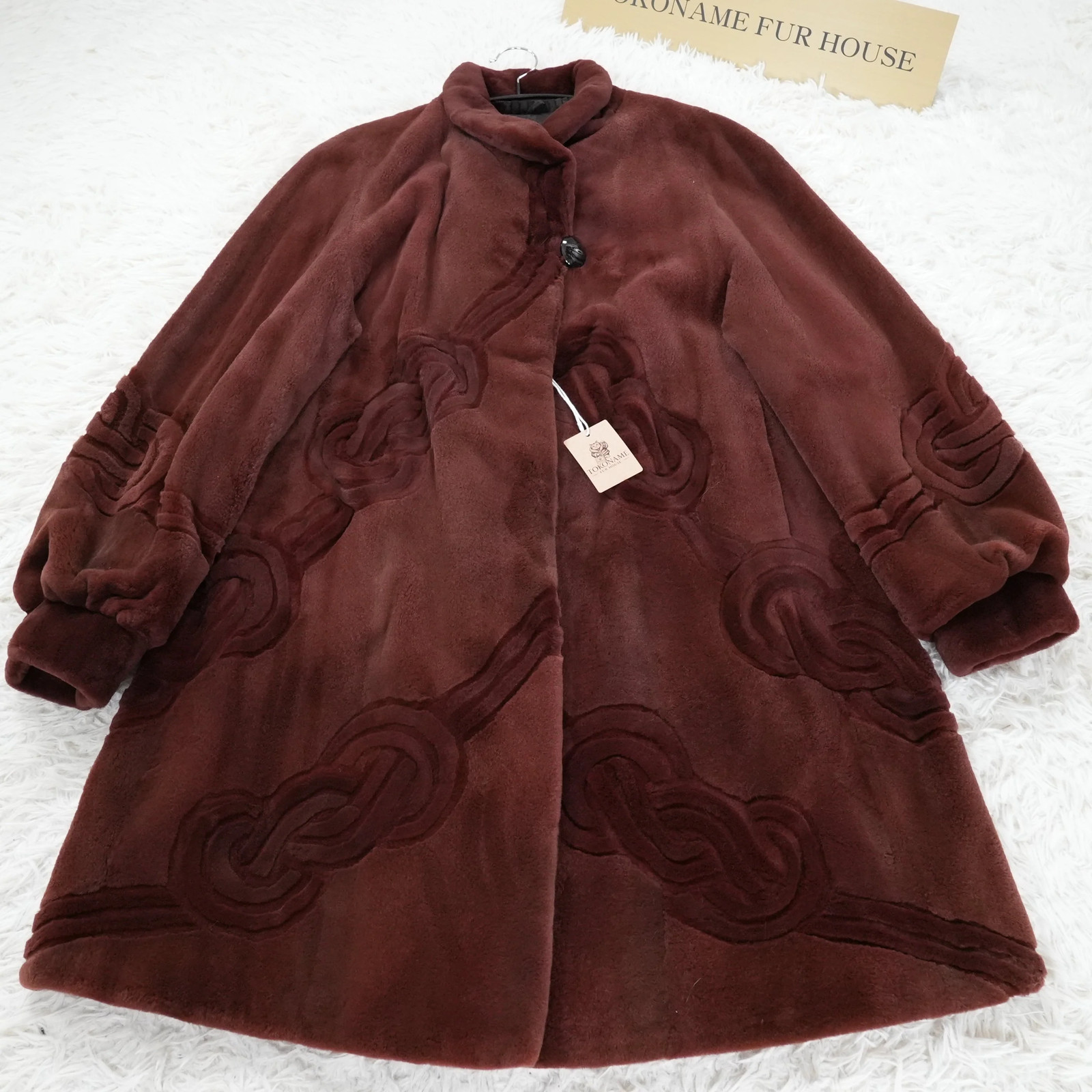 Shaved Mink Bordeaux Color Pattern Design SAGA MINK – Genuine Vintage Fur Fro…