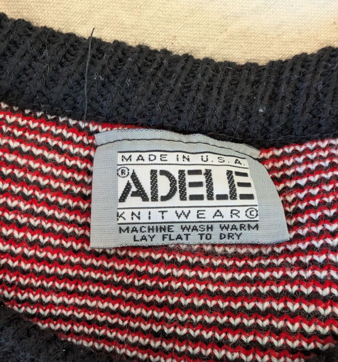 Vintage 80s Adele Knitwear Women’s Sweater Scottish Terrier Pullover AOP Large