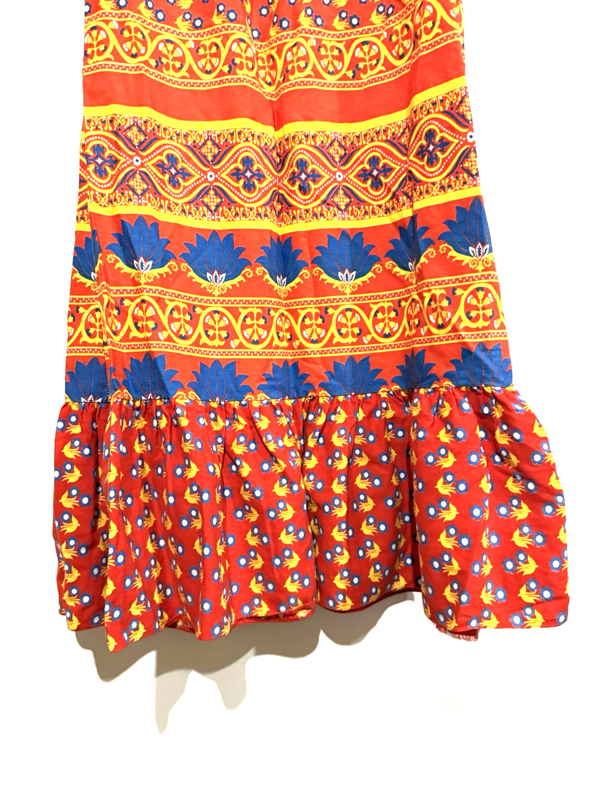 Vintage Y2K Milkmaid Maxi Dress Woman S All Over Print Cottagecore Boho Handmade