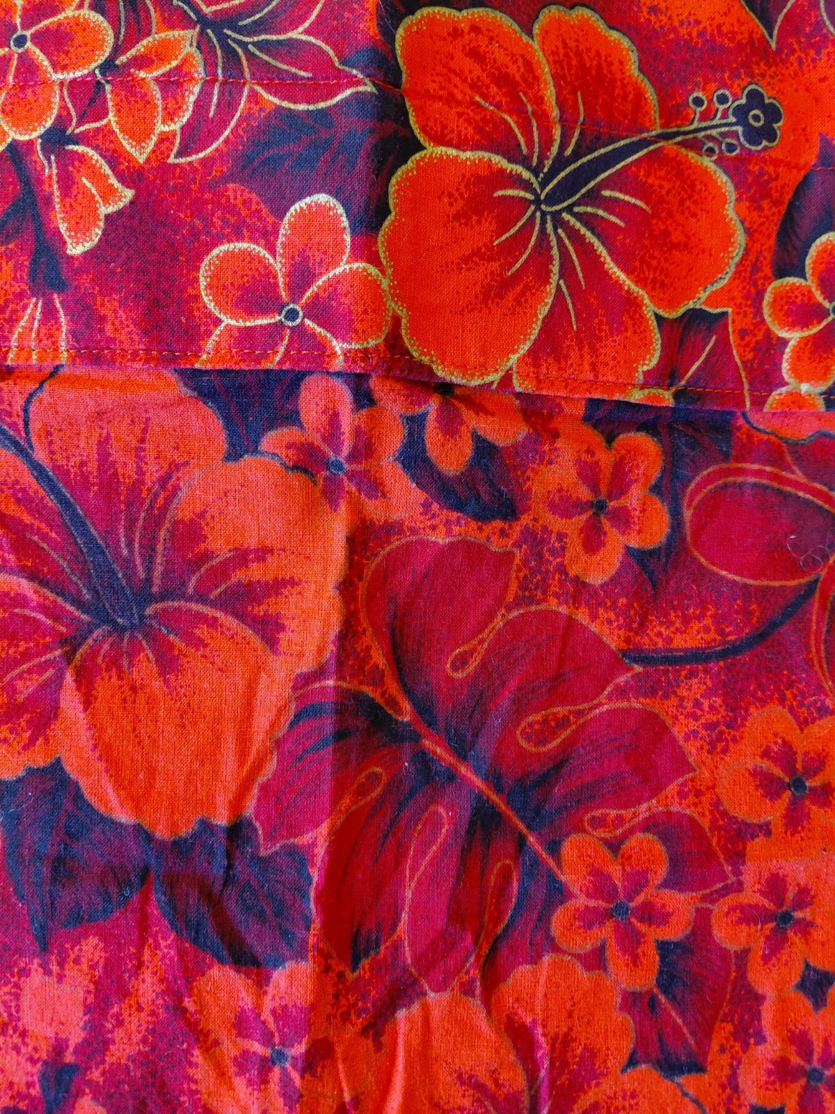 Vintage 1970s Hawaiian Red Floral Handkerchief Top And Skirt Set Medium