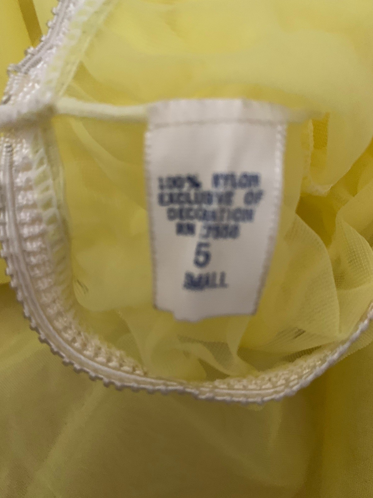 Vtg Yellow Chiffon Nylon Double Layer Half Slip Size 5 Small