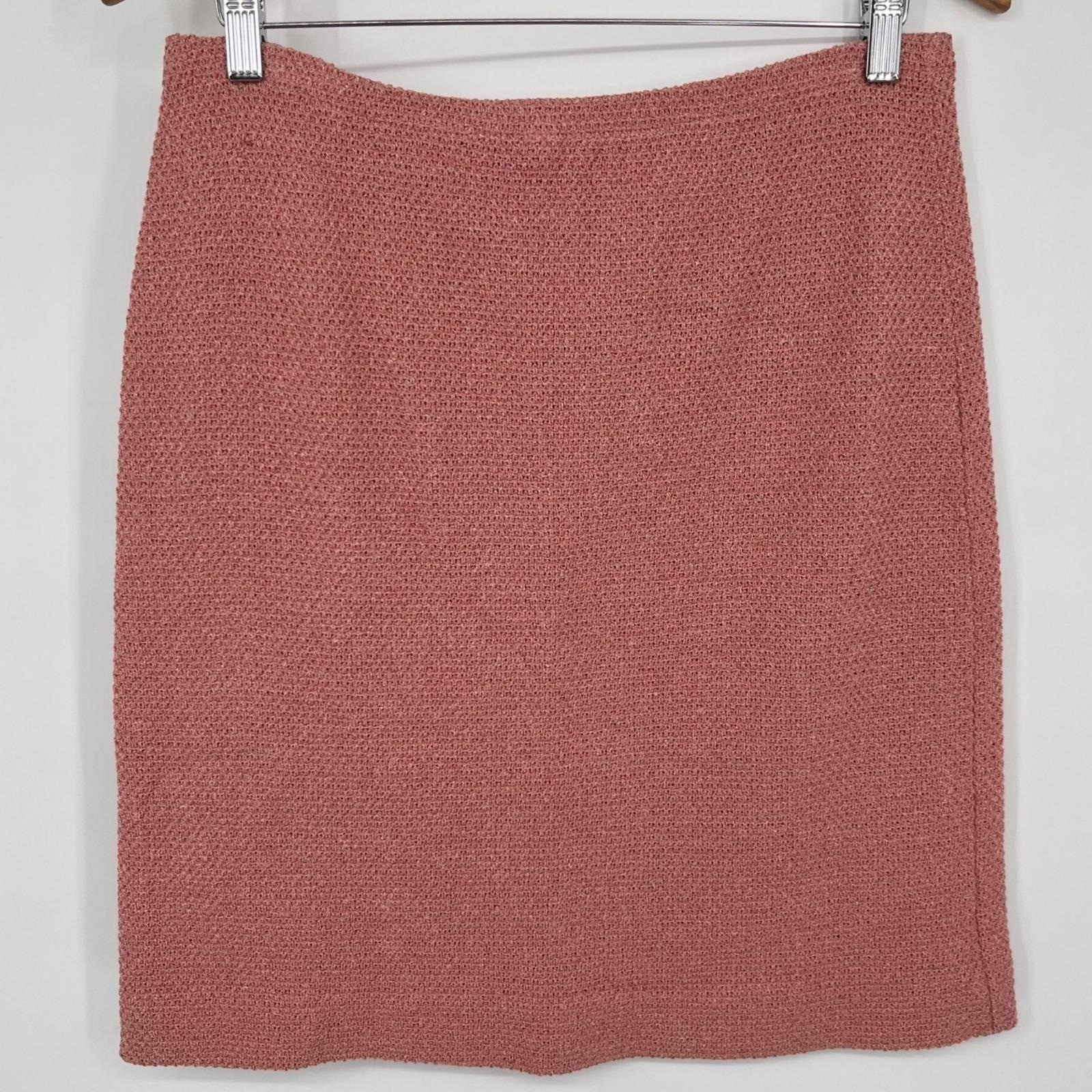 Vintage 70s 80s Castleberry Cardigan Skirt Set Size 8 Pink Knit Ruffle Classy