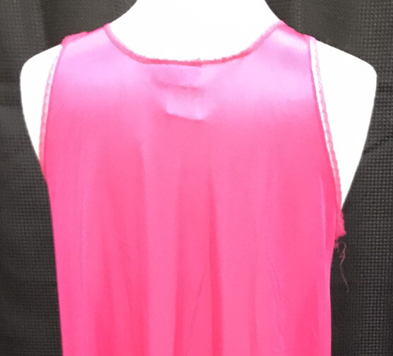 Vtg Vassarette Hot Pink Magenta Nightgown Sleeveless V Neck Small Nylon USA FLAW