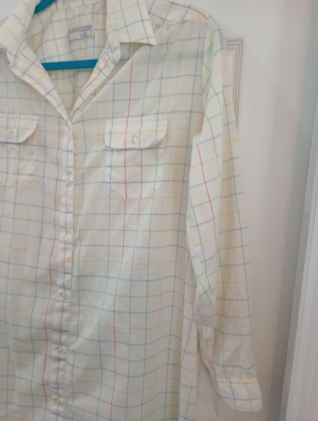 Vintage 80s Shirtmaker By Dunloggin Window pain Colorfully Patterned Dress, Size