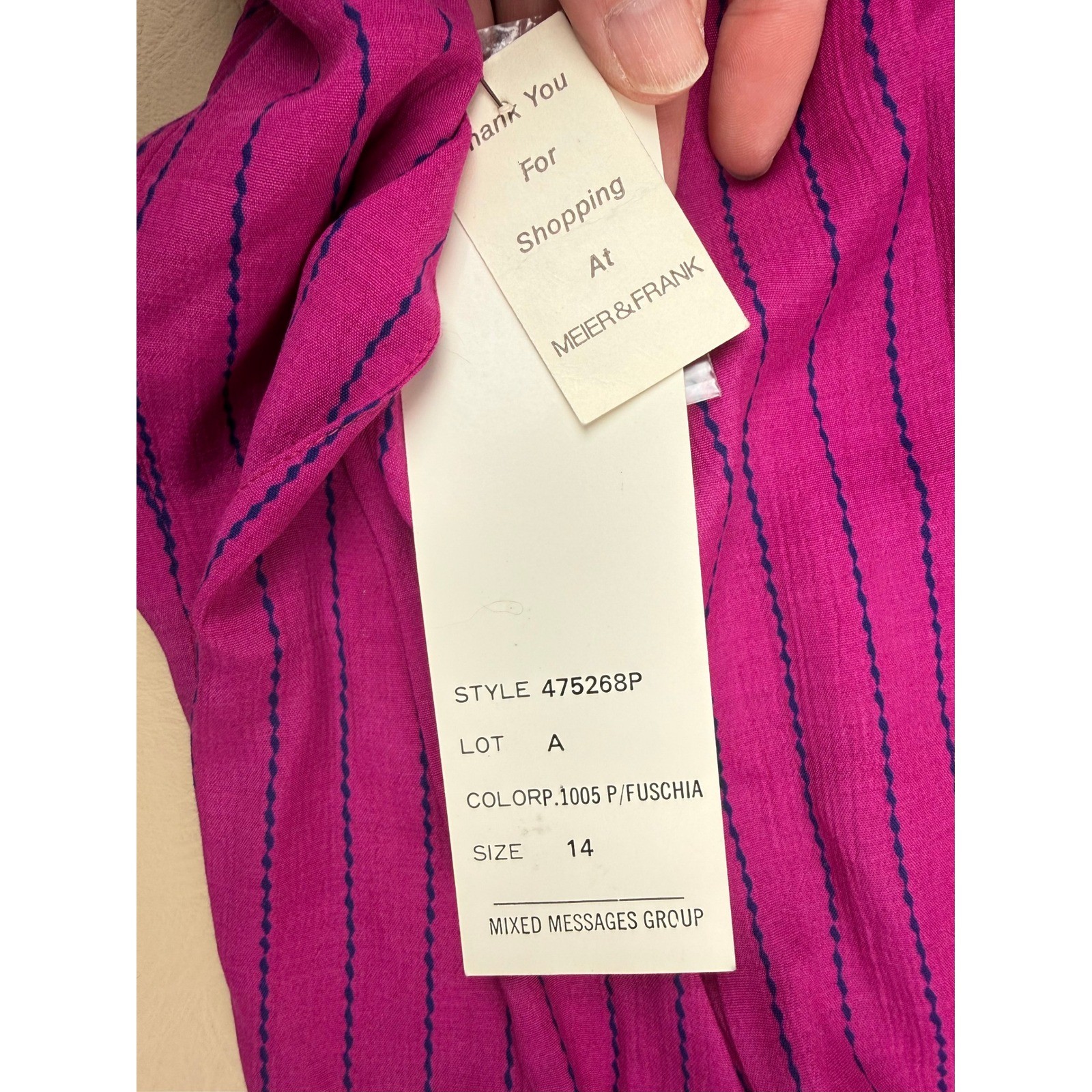 NWT Vintage 90s Midi Skirt Rayon Pinstripe Fuchsia 14P SK & Company