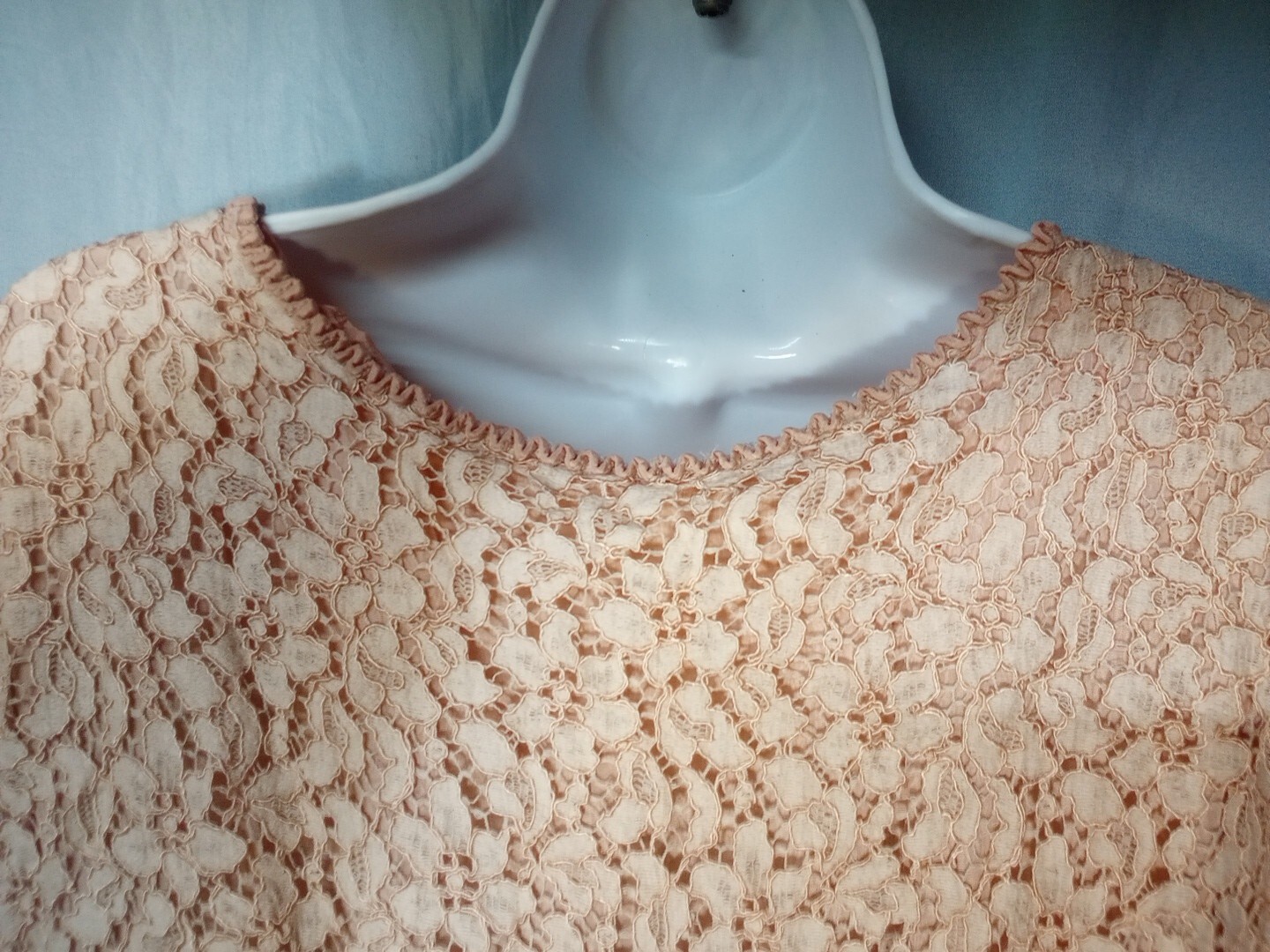 Vintage Dress Styled By Well Made Sz Medium Pale Pink Lace Overlay Sequins