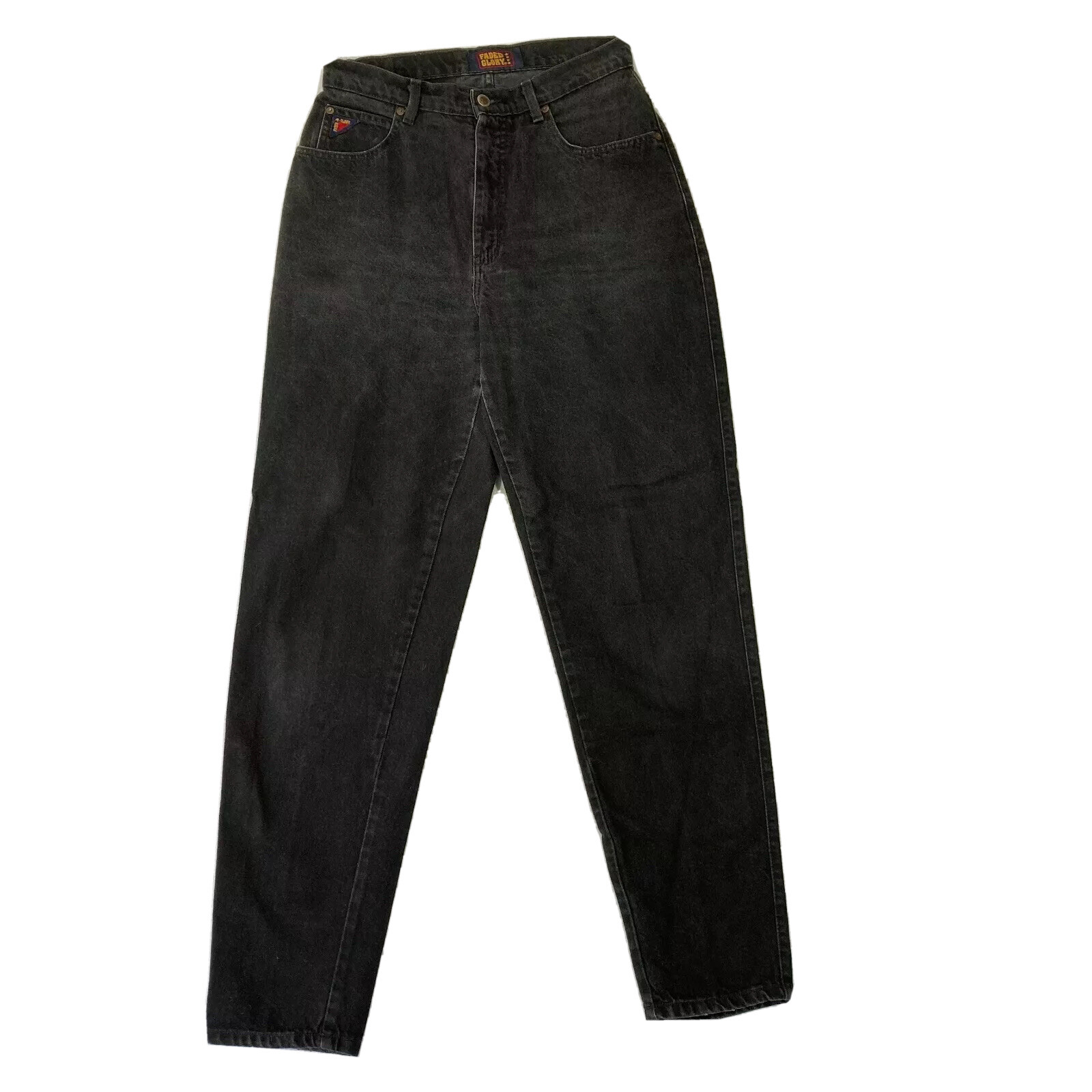Vintage Mom Jeans Faded Black High Rise Tapered 30×33 Denim Faded Glory Pants
