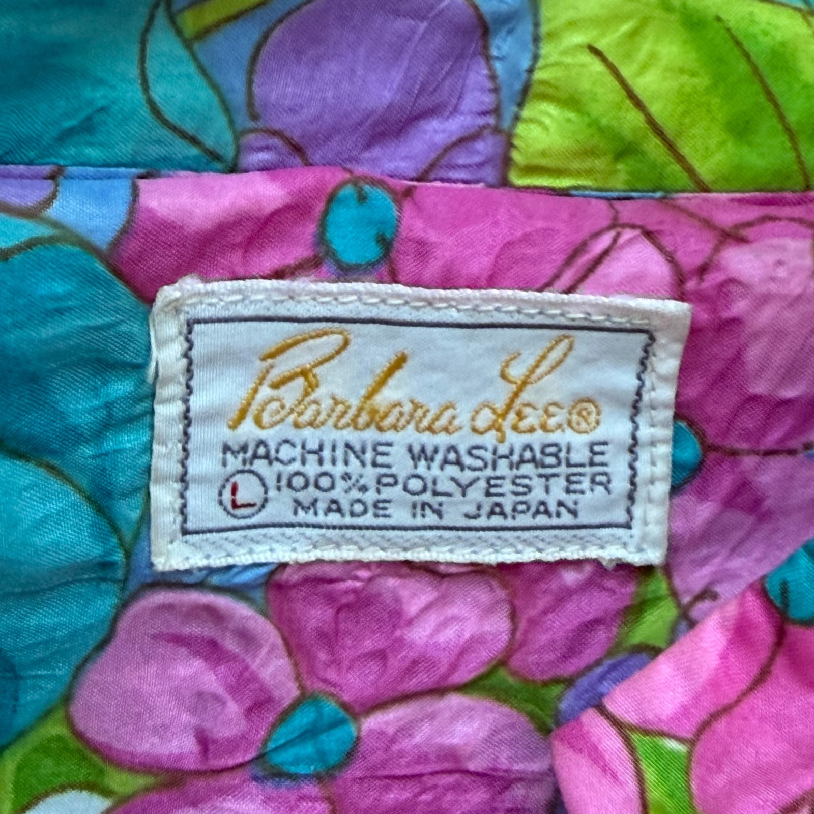 Vintage 1960s Barbara Lee Floral Psychedelic Kaftan House Dress Large (flaw)