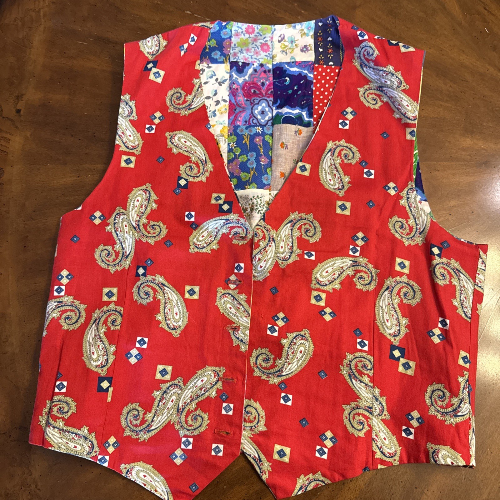 Vintage Handmade Patchwork Quilt Quilted Vest Hippie Style See Desc. For Size