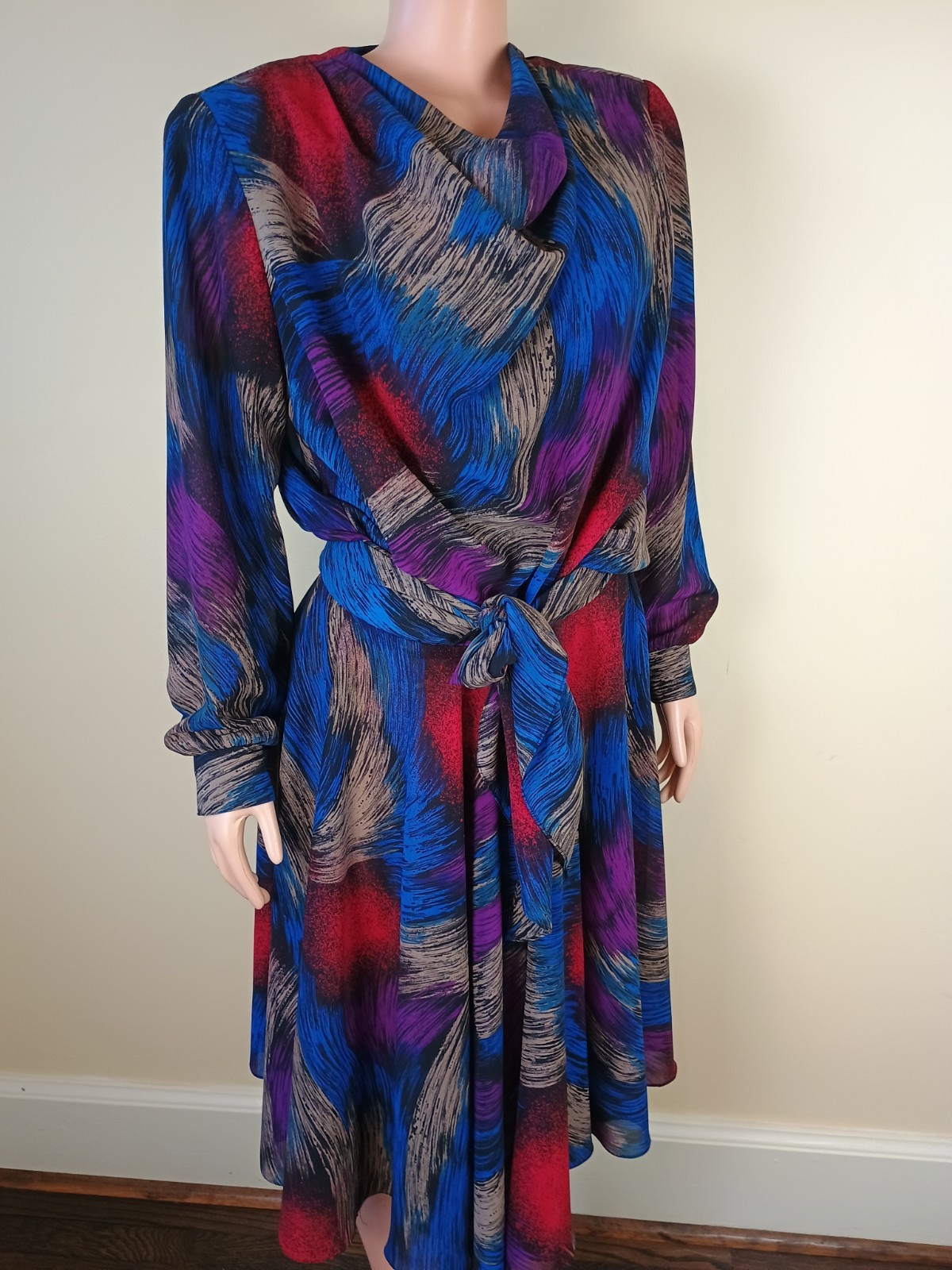 Vintage Jane Street Graphic Print Secretary Dress Granny Core Size 14