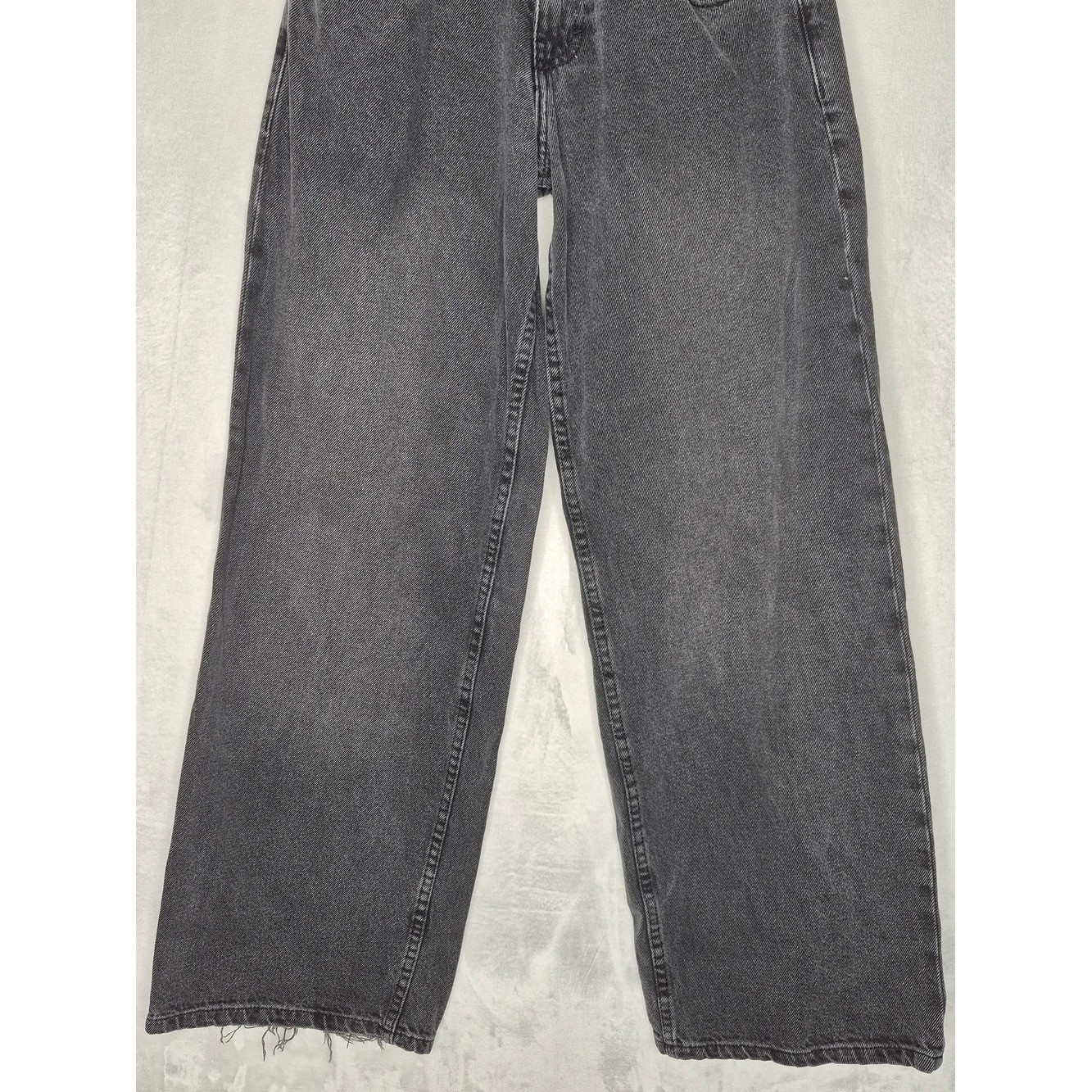 Motel Rocks Wide Leg Washed Black Denim Skate Jeans Womens 27×30