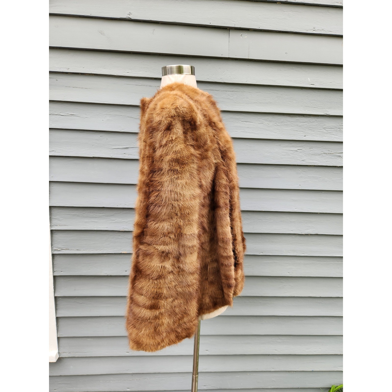 Vintage 50s Glam Lawler’s Furs Brown Real Mink Fur Cape Caplet Stole Mobwife OS