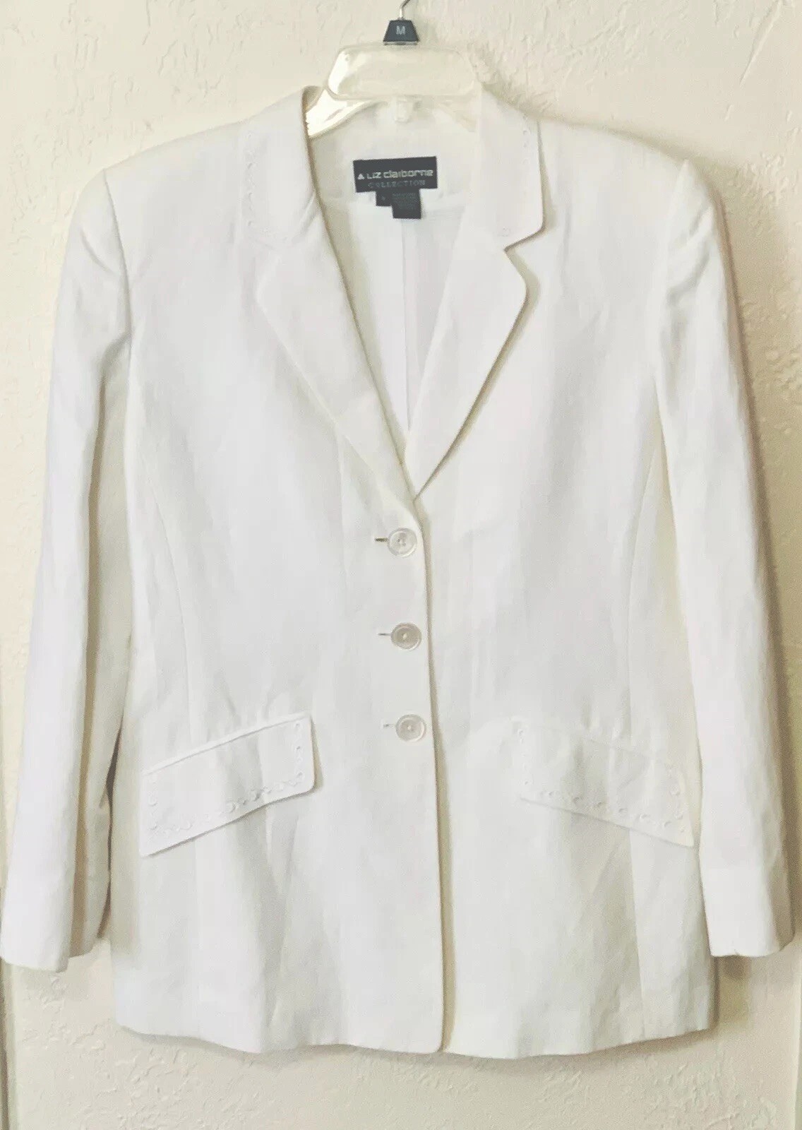 Vintage ‘80’s Liz Claiborne Collection Linen Blend Lined Blazer Size 8
