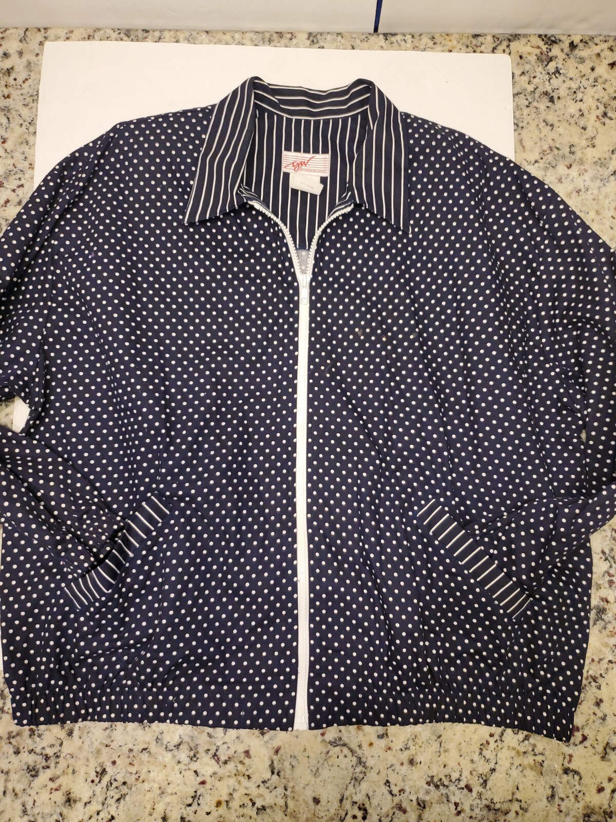 Vintage G.W.- Division of Graff Women’s XL Polka Dot Jacket LS Full Zip USA MADE