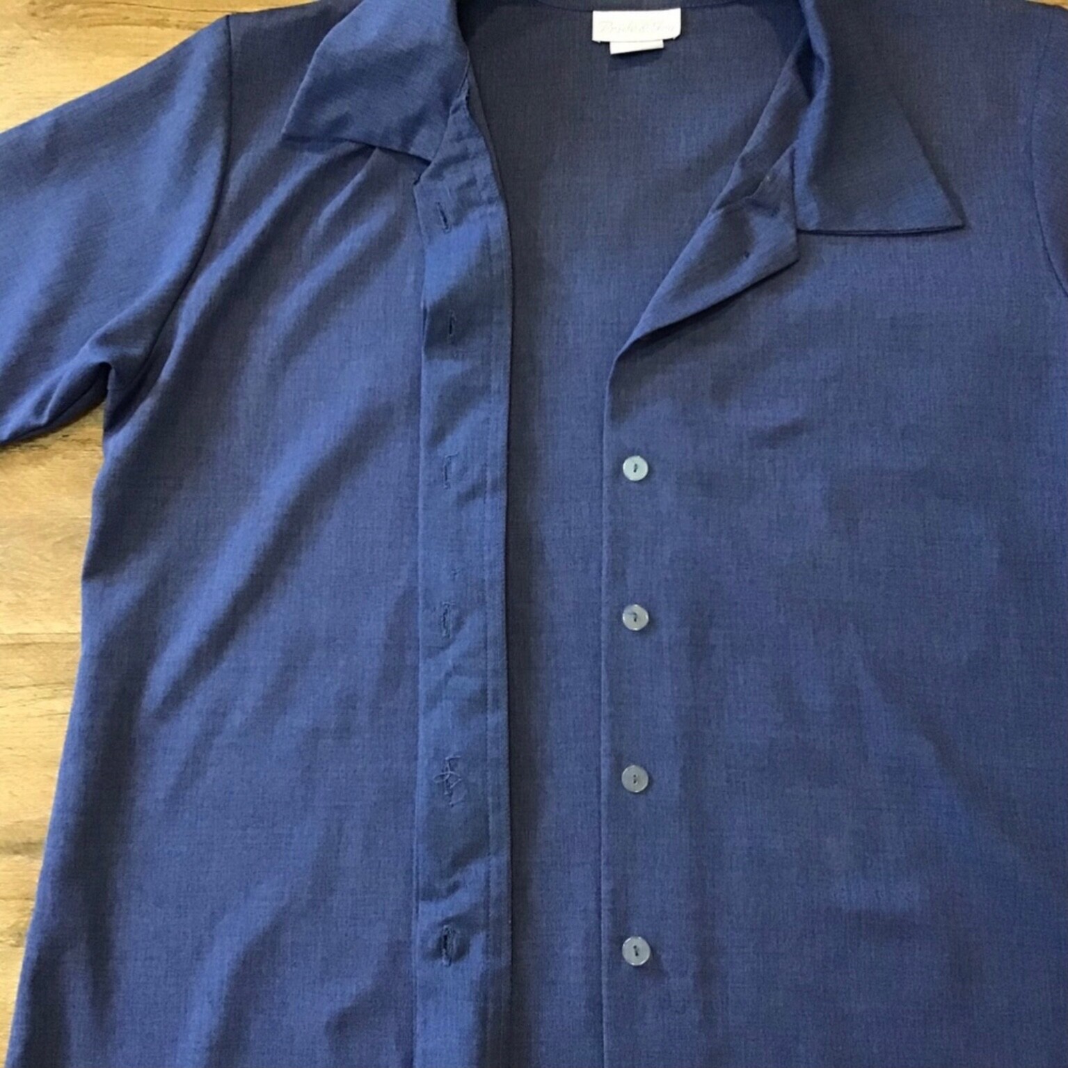 VTG House Coat Jacket Pride & Joy Size 18W Shirt Button Down Alice Brady Blue