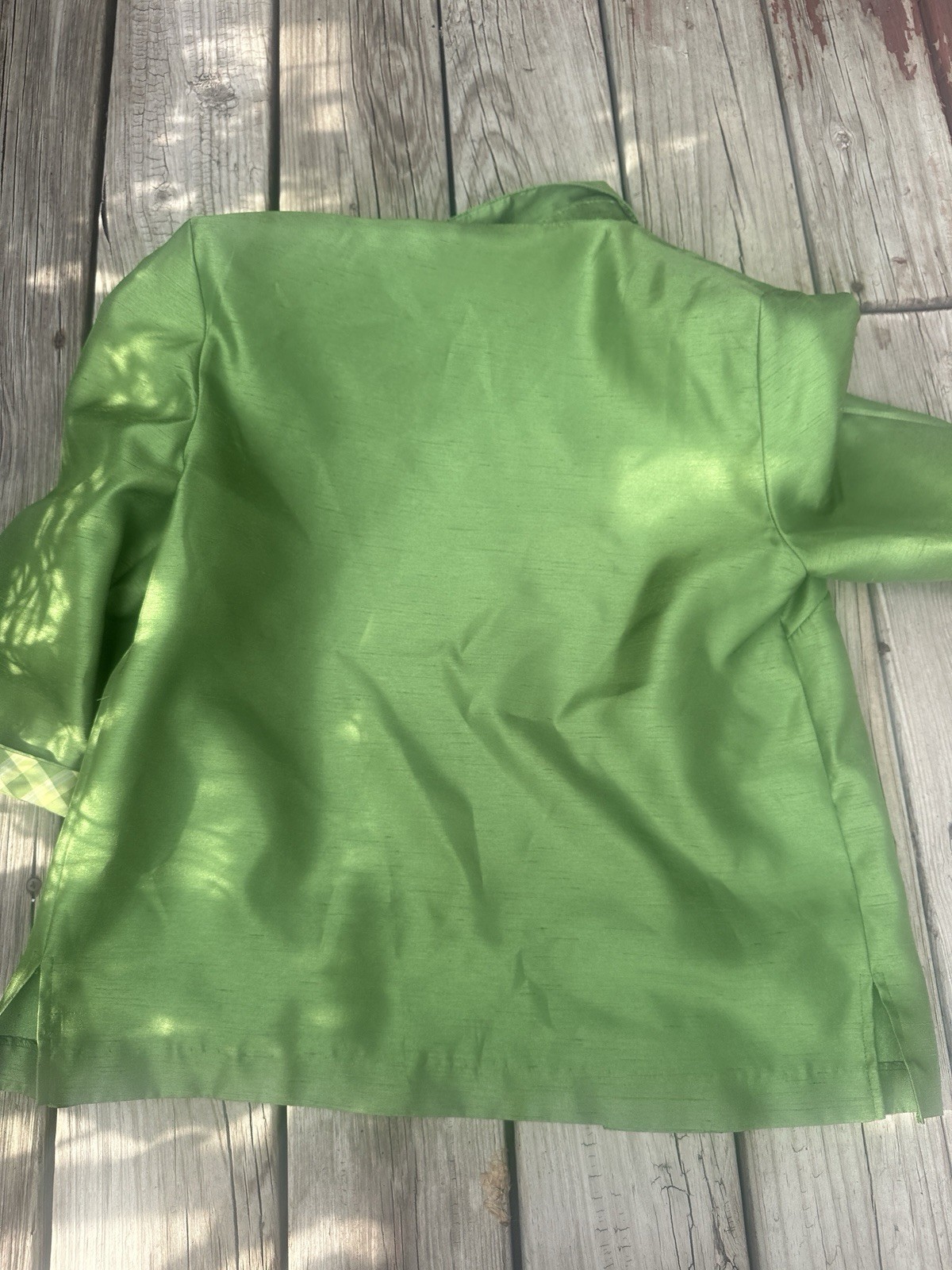 80s does 50s Green Dupioni Three-Piece Sag Harbor Outfit, Size 8