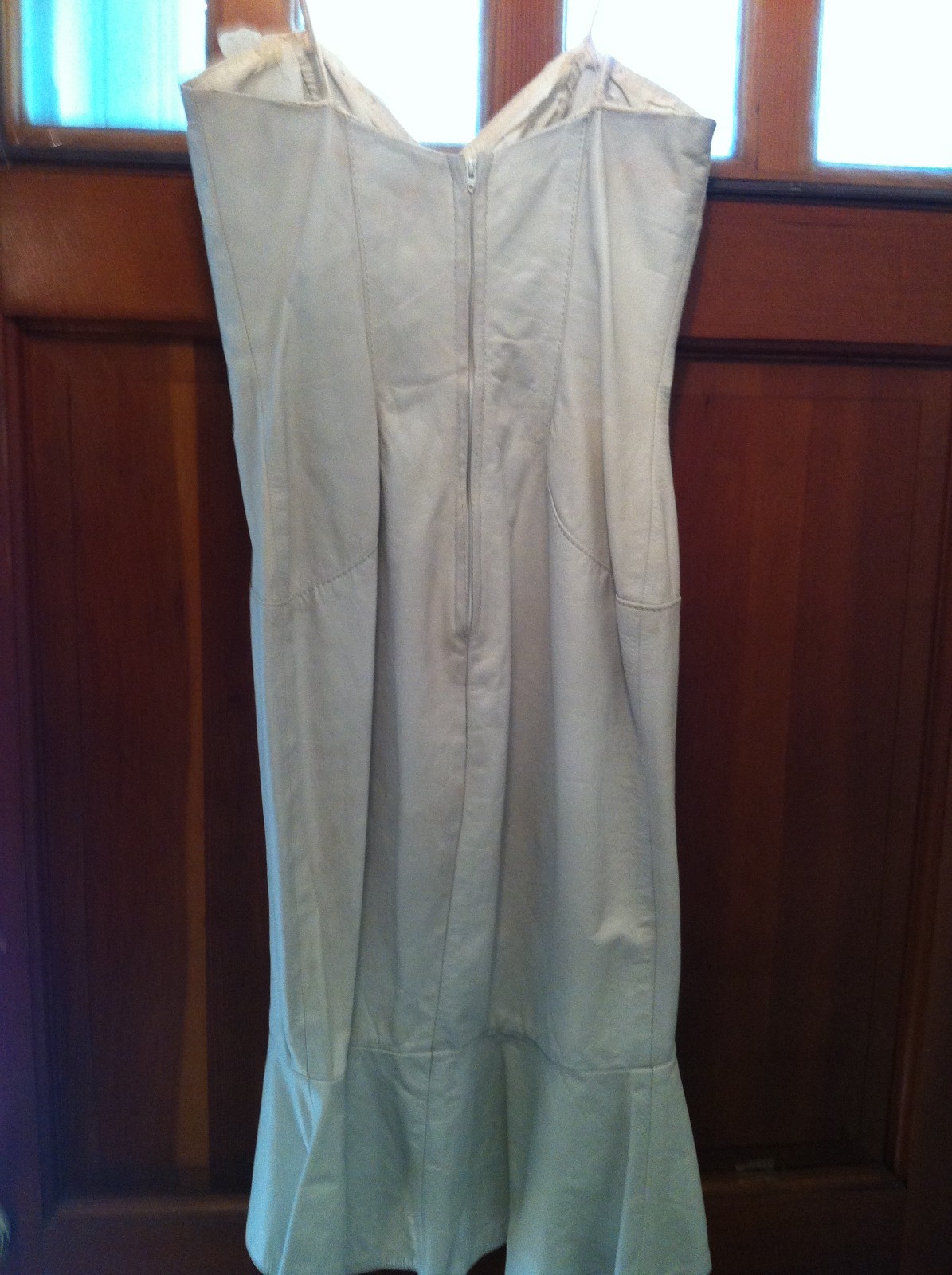 Leather Dress Cream size small Climax Karen Okada For David Howard