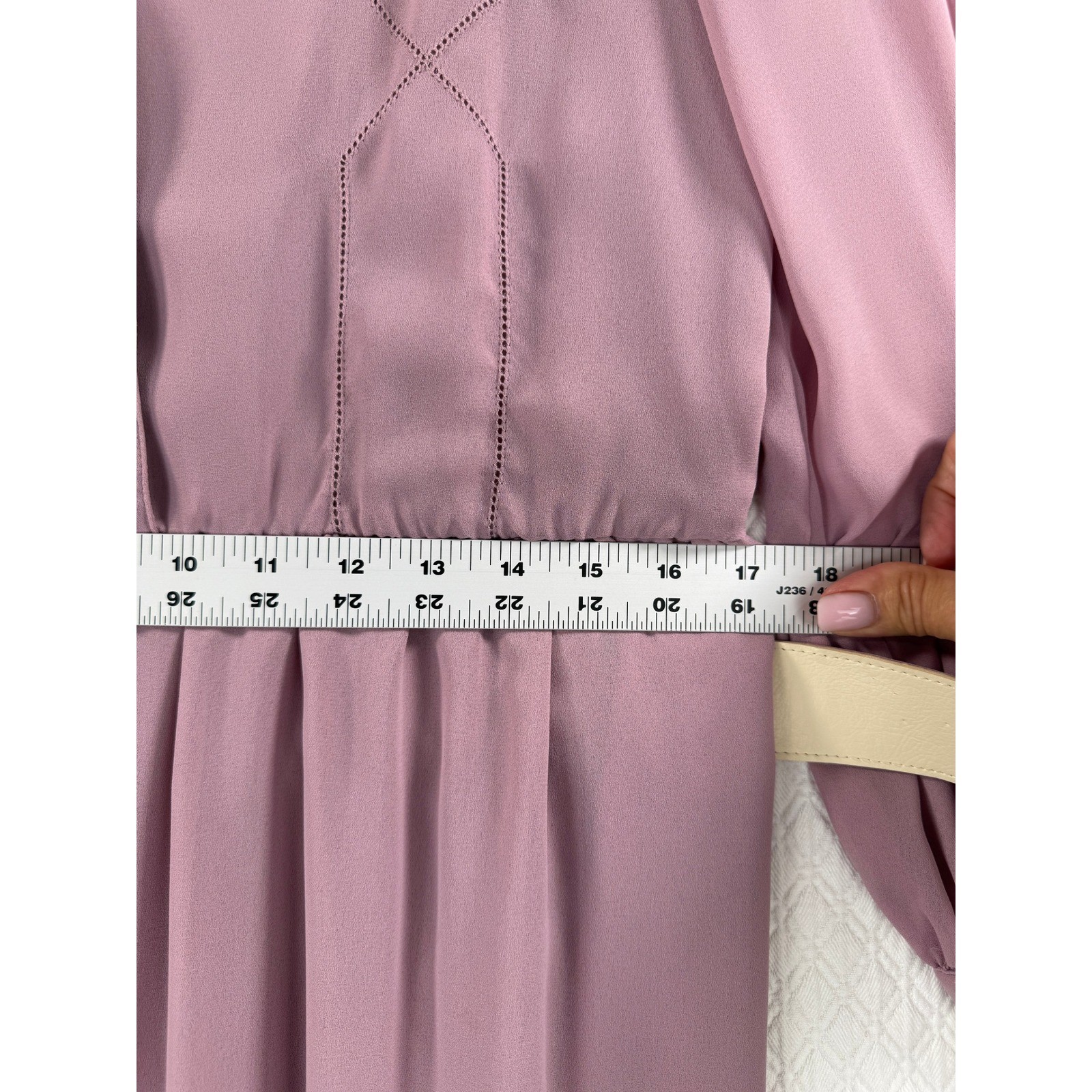 Wilroy Traveller Womens Vintage 6 Mauve Long Sleeve Belted Midi Dress