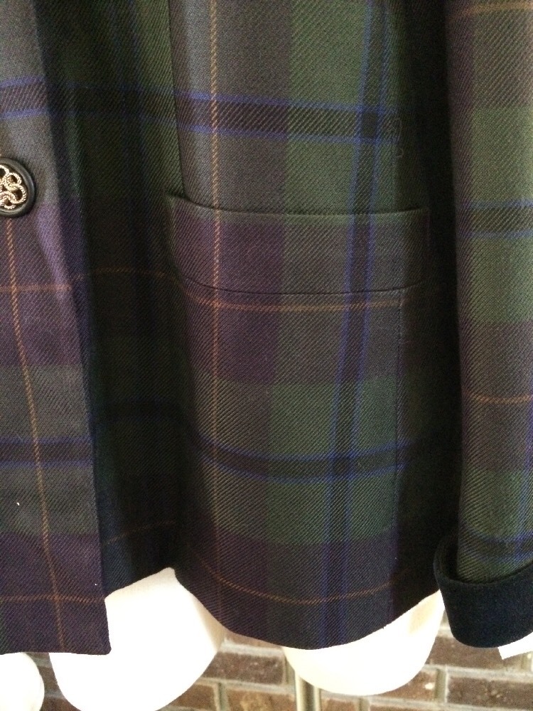 Stylin’ VTG Kasper by ASL Lined Blazer Green Tartan Plaid Ladies’ Size 14 – NOS
