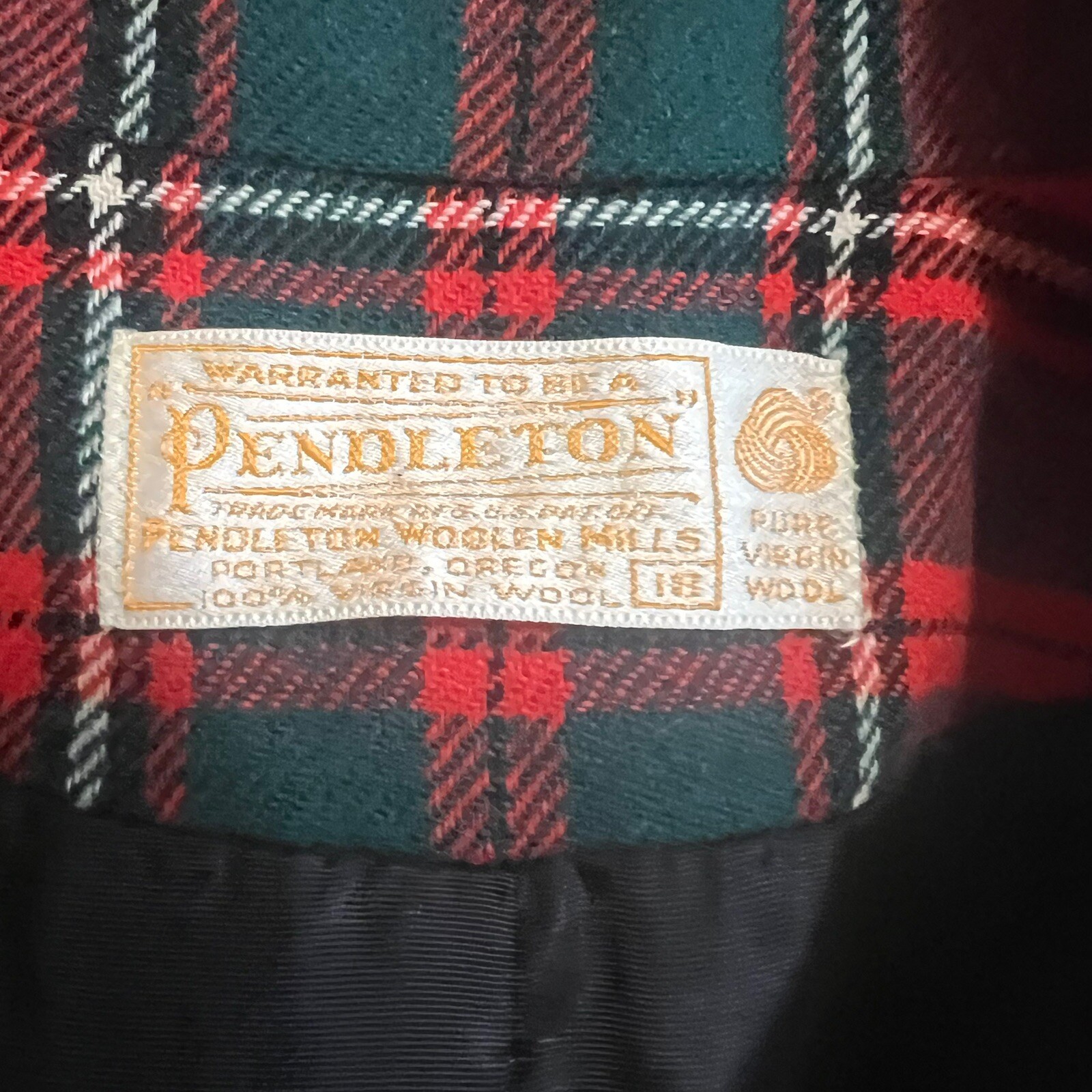Pendleton Vintage 70s Red & Black Tartan 100% Virgin Wool Classic Blazer Size 18