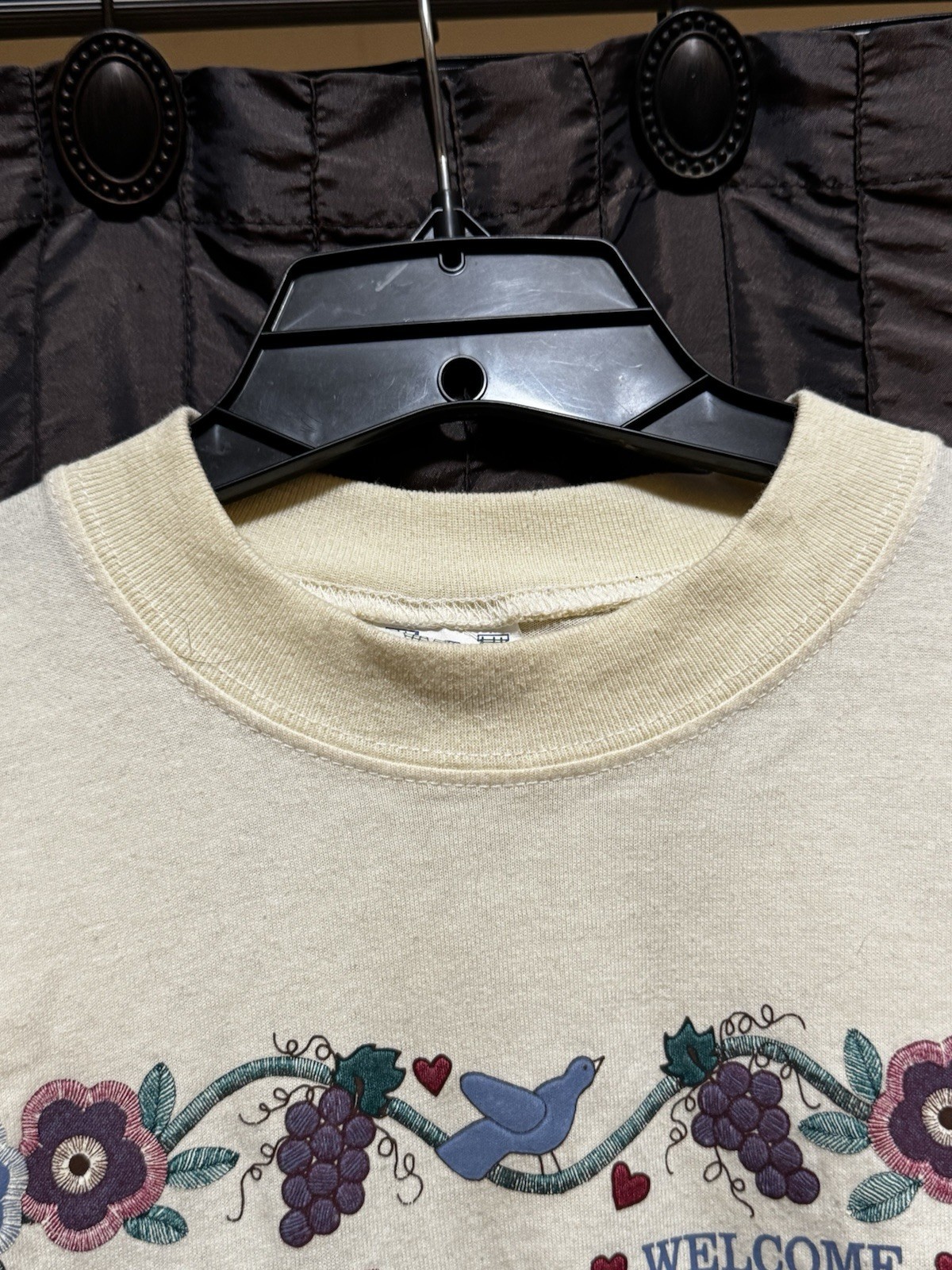Heart & Home Quilt Style T-Shirt Medium Cottagecore Grannycore Vintage 1990s
