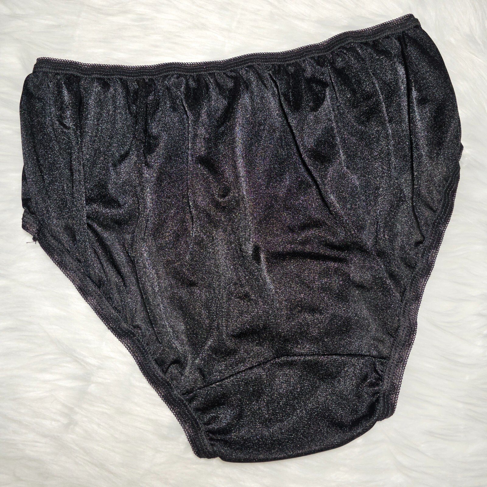 Lot of 6 Vintage Slippery Nylon Panties Sissy Sheer Briefs Size 7-8 Hip 38-42″