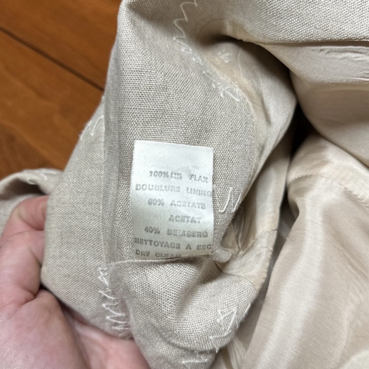 Patrick Kelly Paris Authentic 80s Double Breasted 100% Linen Trench Jacket Sz 38