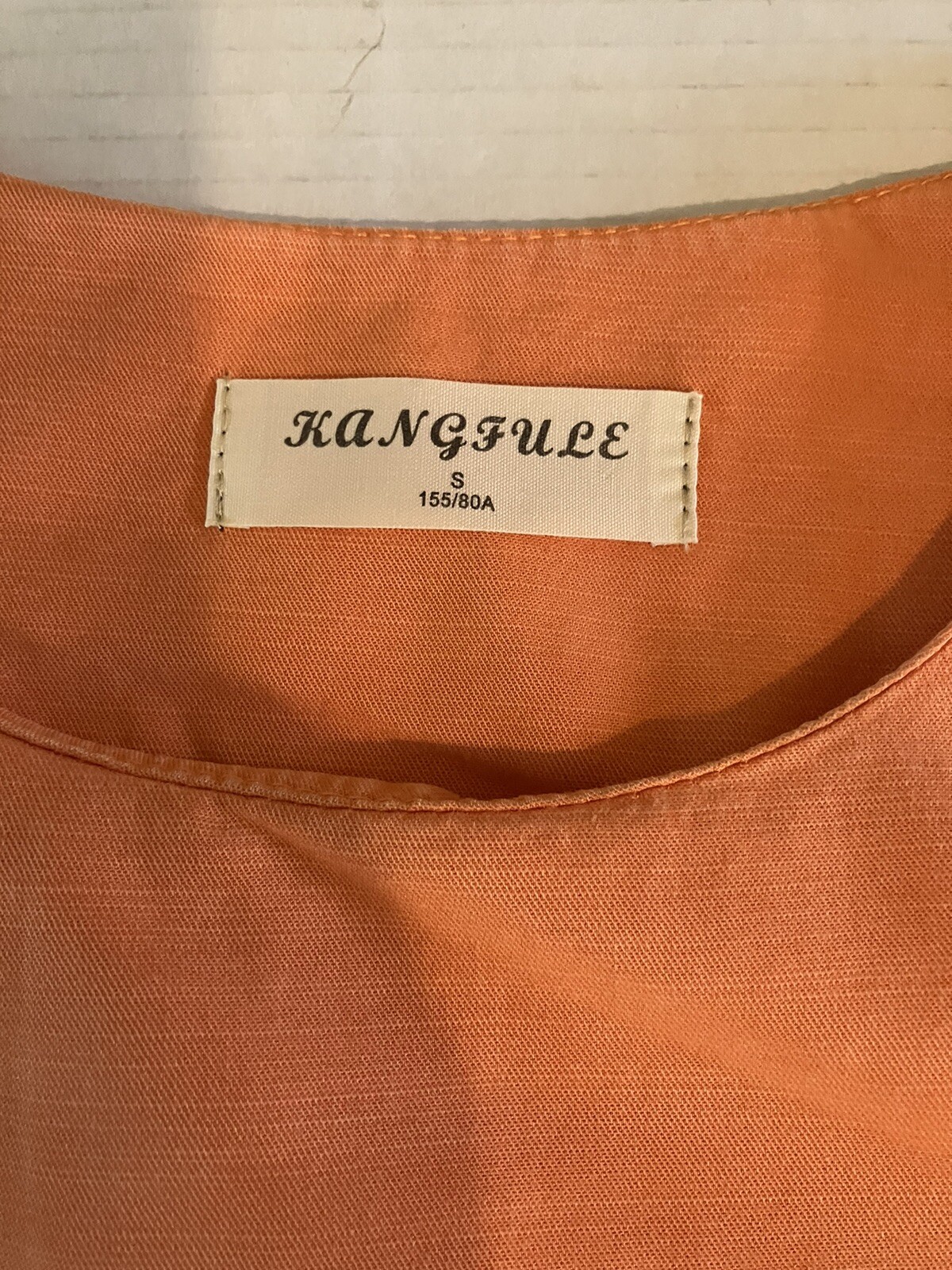 Women’s Dress Orange Sleeveless Size S Pockets Middle Slit Vintage