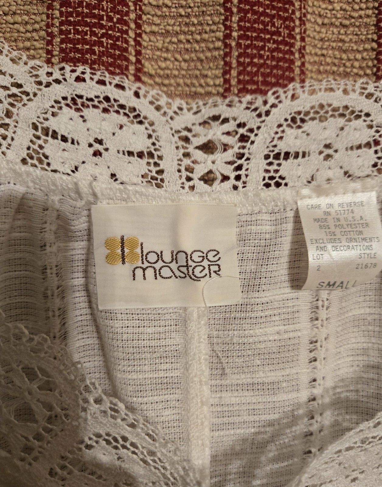Vintage White Long Tunic Lounge Muumuu House Dress NWT Small Linen Look